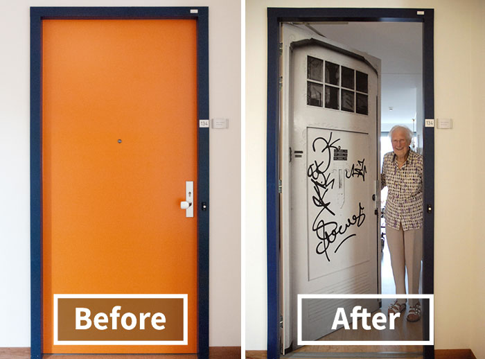 Company Recreates Doors Of Dementia Patients' Houses To Help Them Find Rooms And Feel At Home