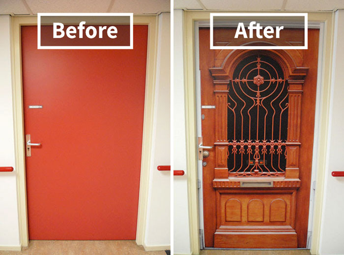 Company Recreates Doors Of Dementia Patients Houses To Help Them Find Rooms And Feel At Home Bored Panda - Nursing Home Door Decorating Ideas