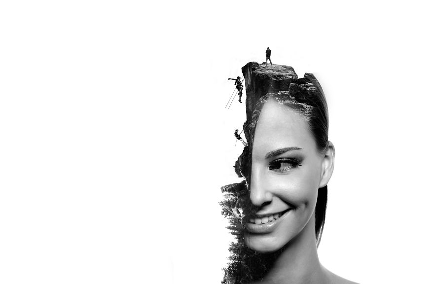 I Create Digital Portraits Using Double Exposure