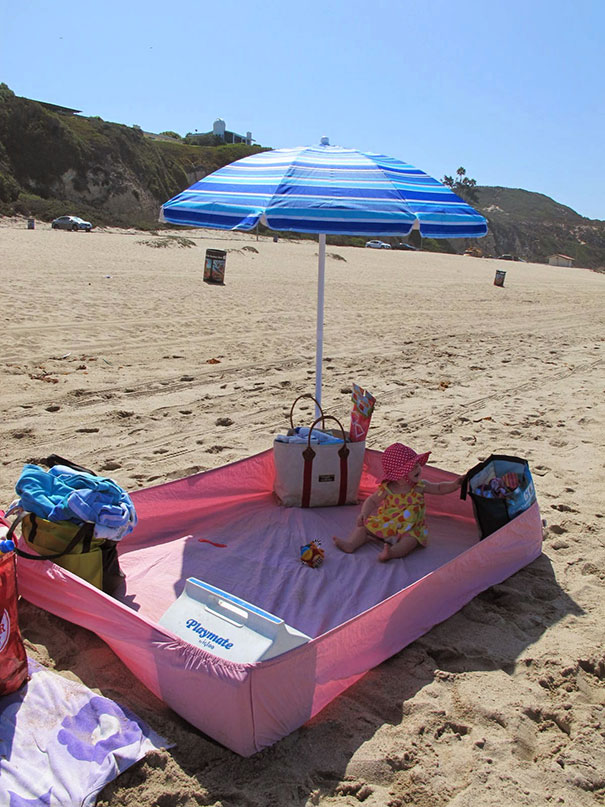 Use A Fitted Sheet To Keep The Sand Out At The Beach