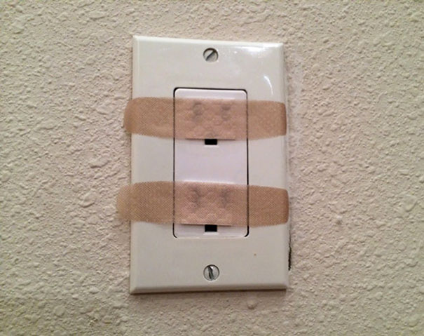 Cover Power Outlets With Band-Aids To Protect Your Kids