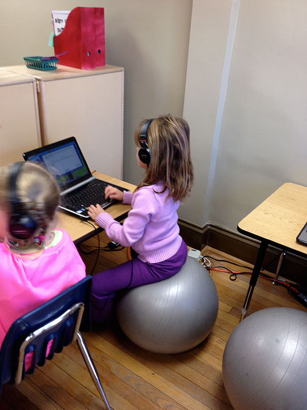Let You Kids Sit On Stability Balls While Doing Homework. It Can Help Them To Concentrate