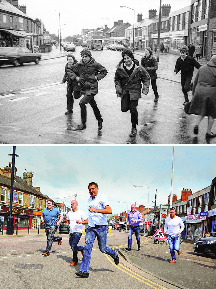Five Boys Running (1987 And 2016)