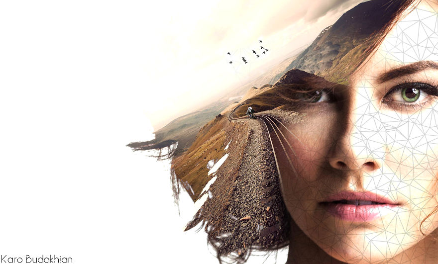 I Create Digital Portraits Using Double Exposure
