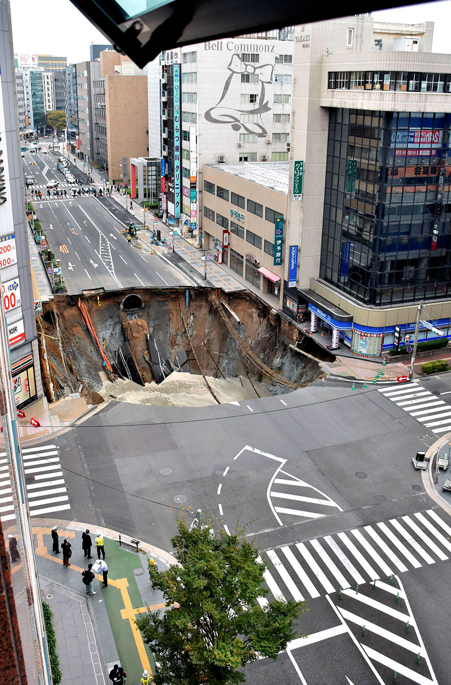 Japan Fixes Fukuoka City Sinkhole In 2 Days