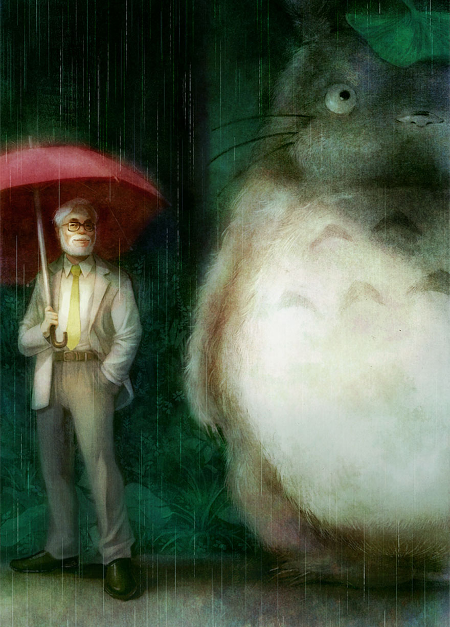 Hayao Miyazaki And Totoro By Ono Mono