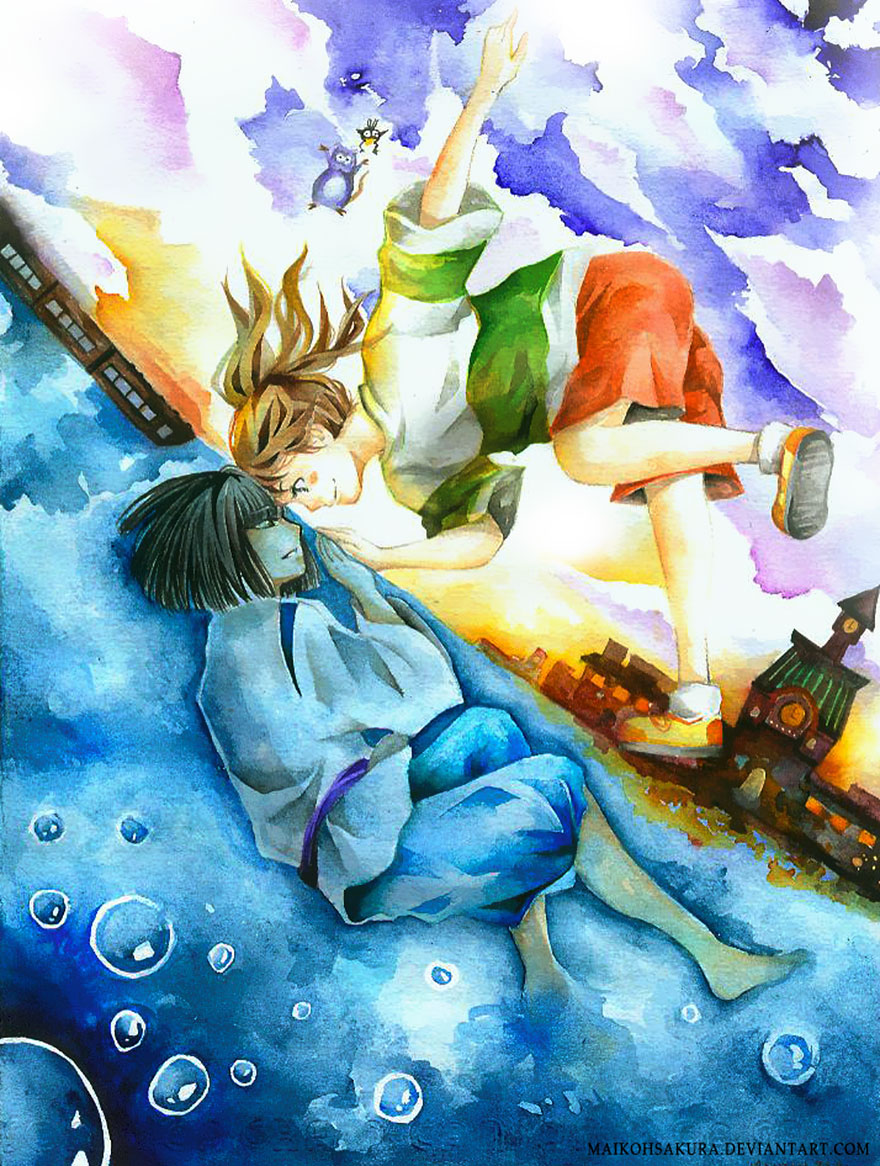 Spirited Away Watercolor Painting By Maikohsakura