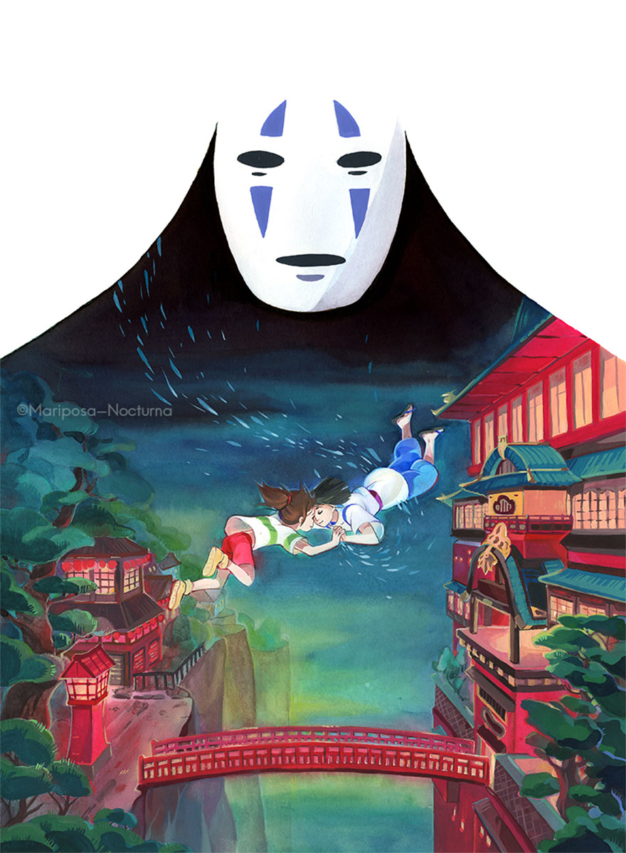 Spirited Away Watercolor Painting By Mariposa Nocturna