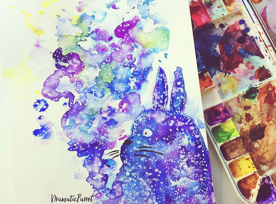 Totoro Galaxy Painting By Dramatic Parrot