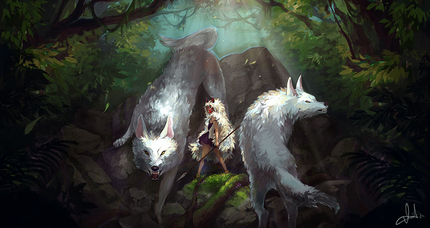 The Wolf Clan And Princess Mononoke By Einiv