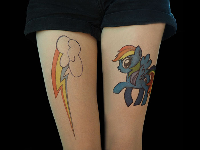 Thunder Cloud Rainbow Little Pony Rainbow Dash Tattoo Tights