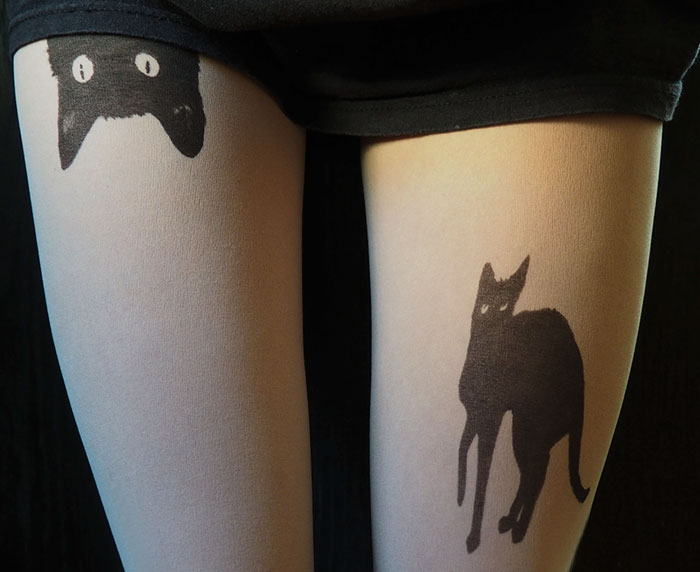 Black Cats Tattoo Tights
