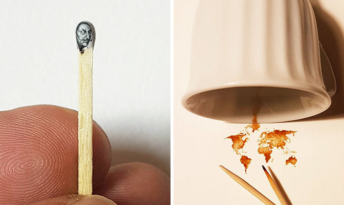 Turkish Artist Paints Unbelievably Tiny Paintings Onto Small Objects