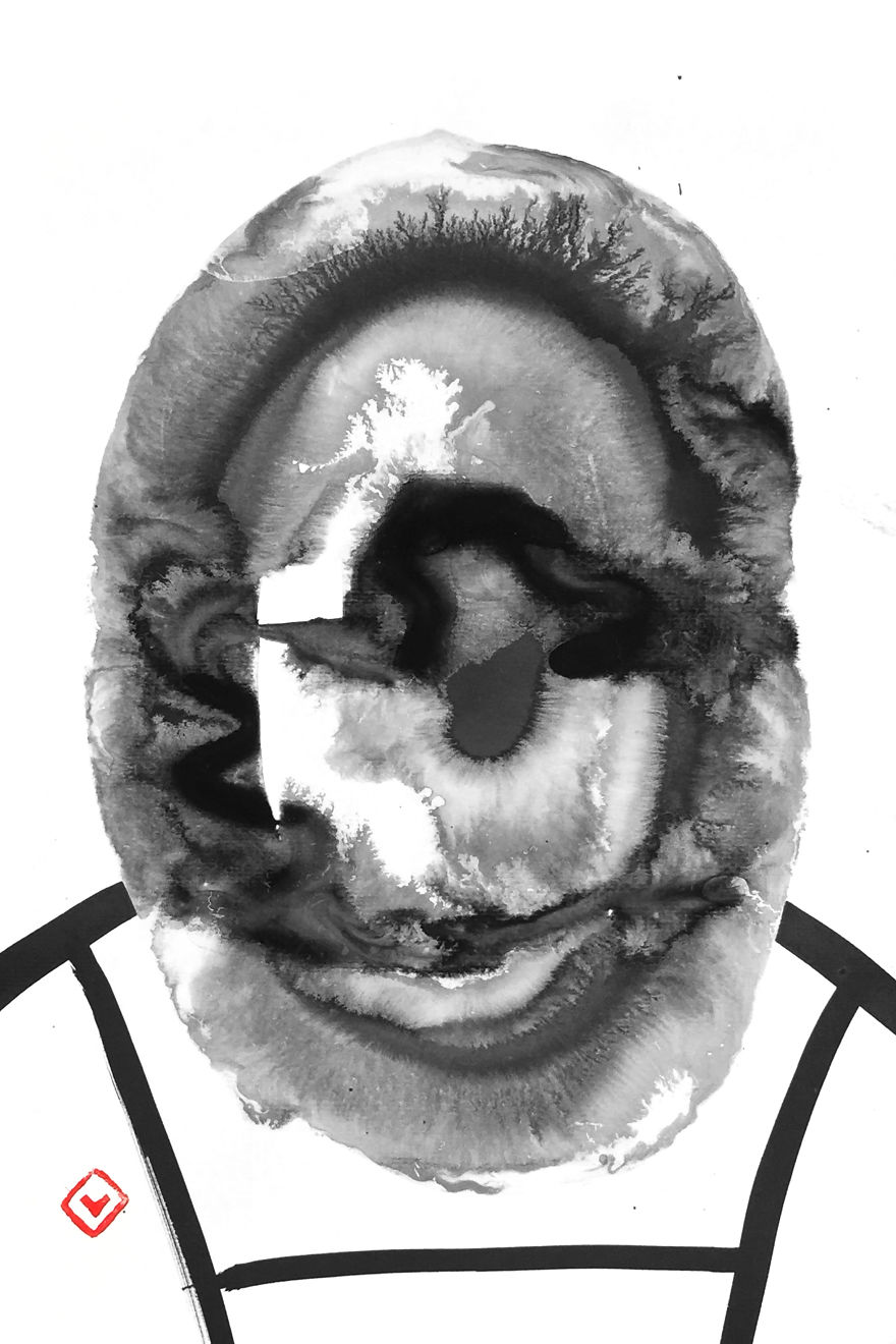 I Create Black Ink Surrealistic Drawings