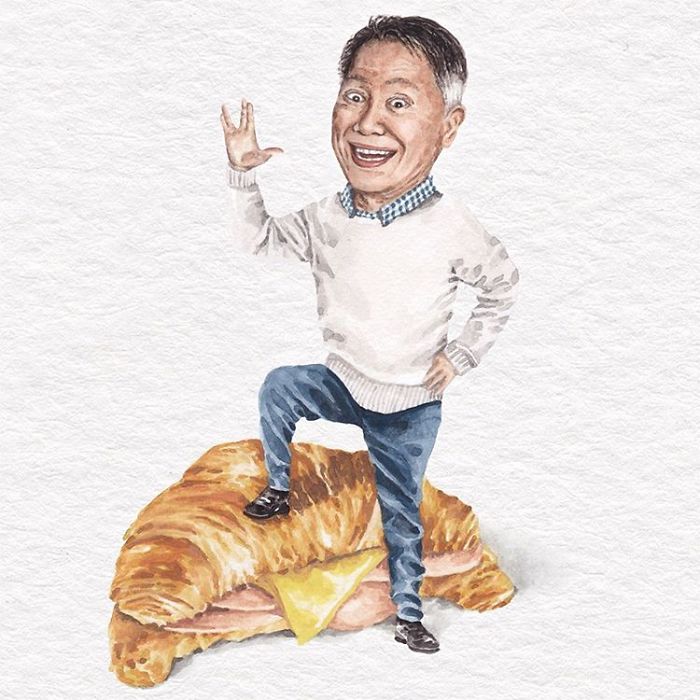 George Takei On A Ham, Egg, And Cheese Croissant