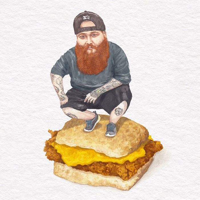 Action Bronson On A Chicken Cheddar Biscuit