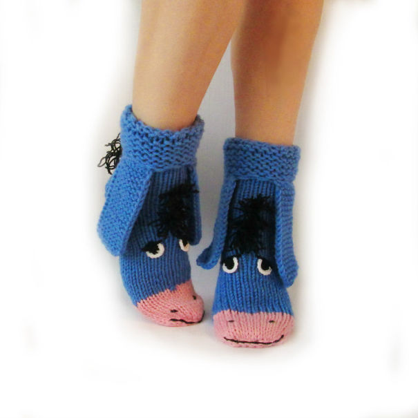 Eeyore Knitted Socks