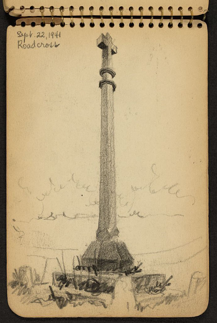 Monument With Christian Cross Atop, Probably In Manche, France