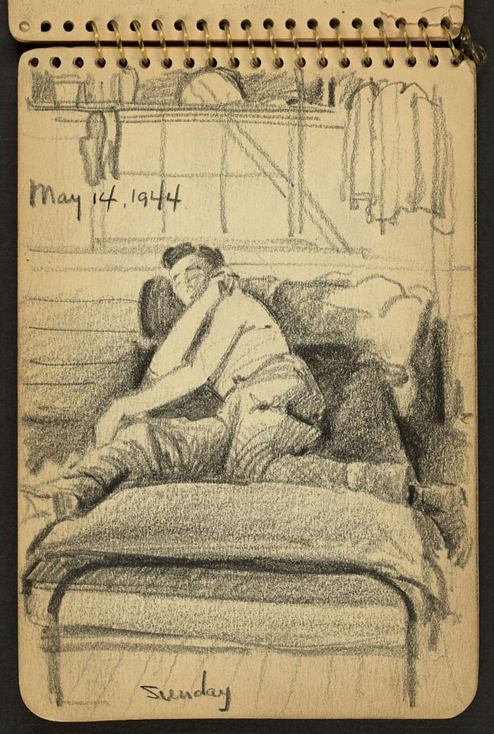 Sunday. Soldier In Bed While Stationed At Fort Jackson, South Carolina