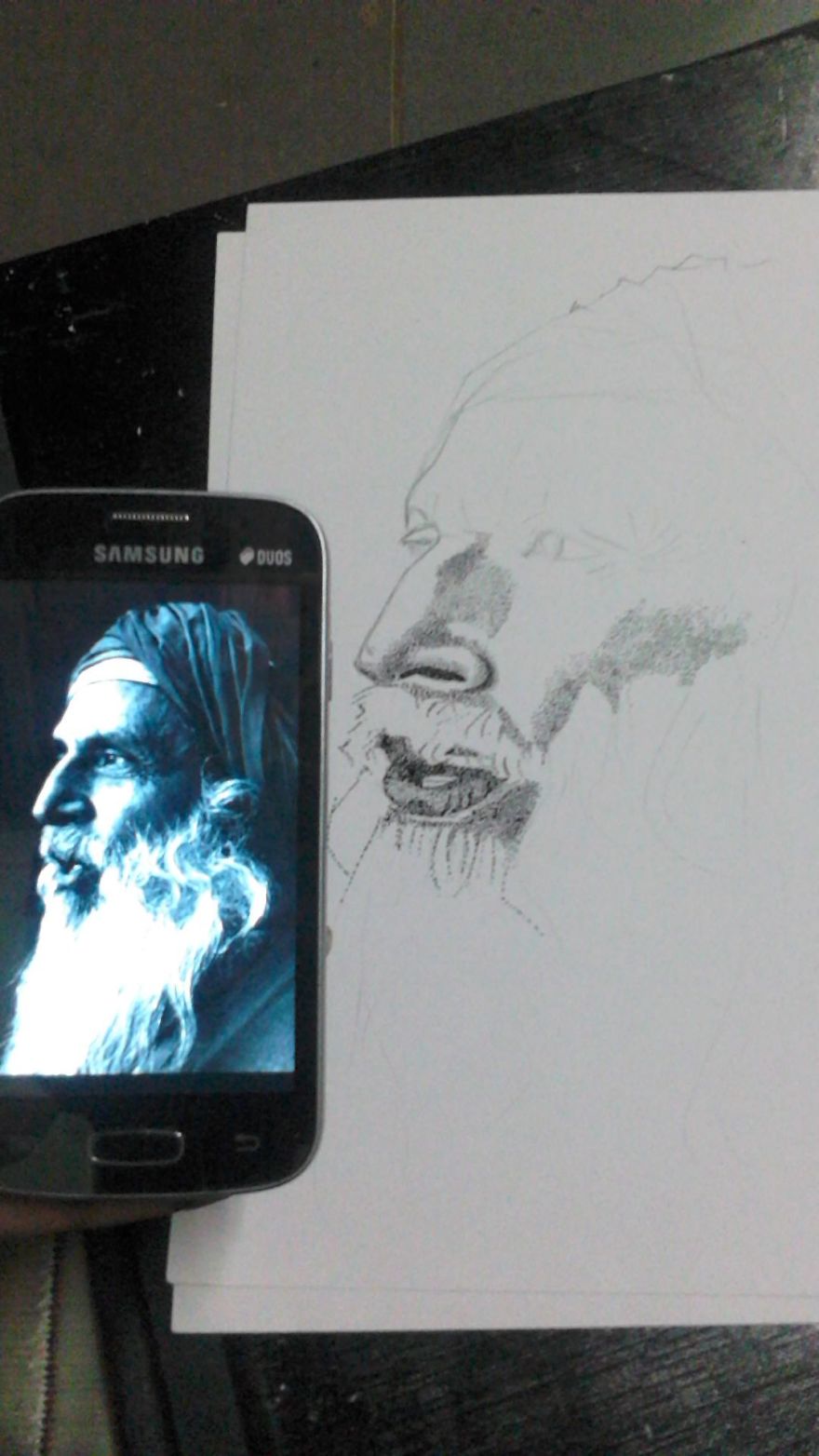 I Made A Random Portrait With Ink Dots.