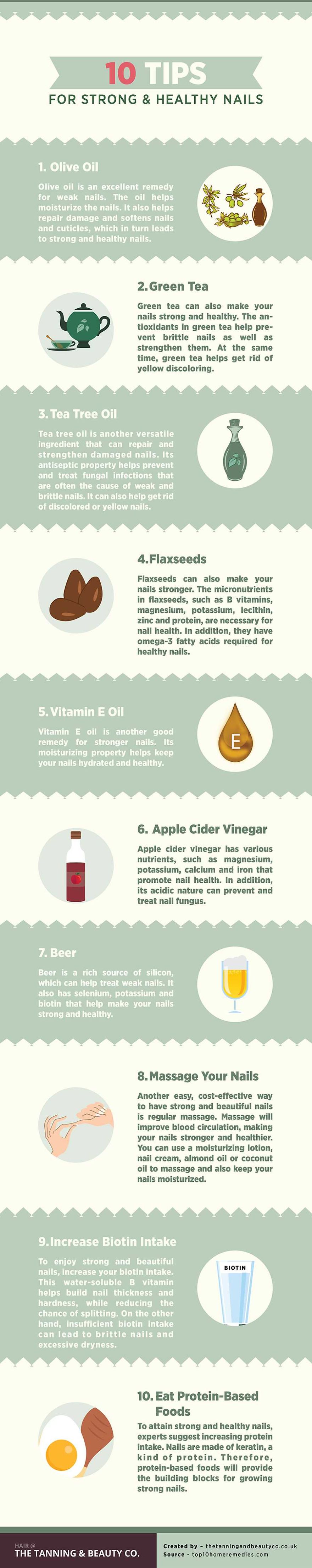 10 Tips For Strong And Healthy Nails (infographic)