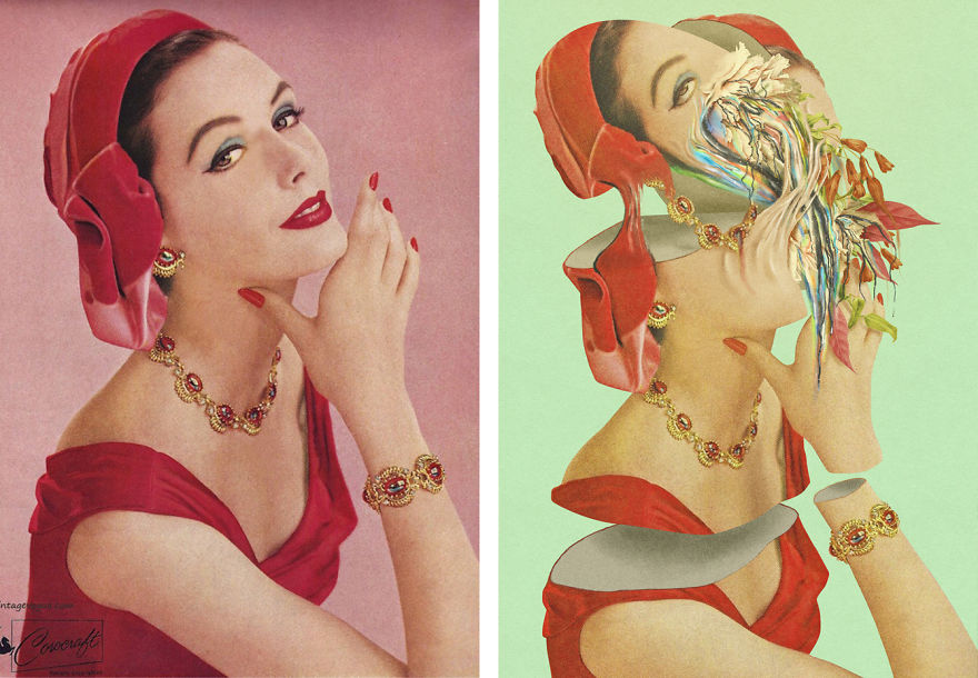 Digital Artist Drømsjel Transforms Vintage Advertisements Into Surreal Artworks