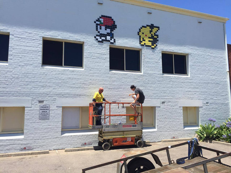 Street Artist Spends Two Years Collecting Floppy Disks To Create Pixel Pokemon Installation