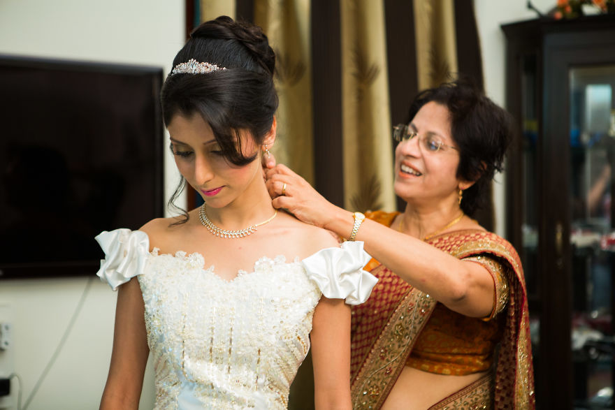 Indian Couple Getting Ready On Their Wedding Day