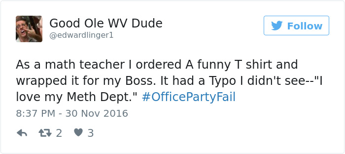 Office Party Fail Tweet