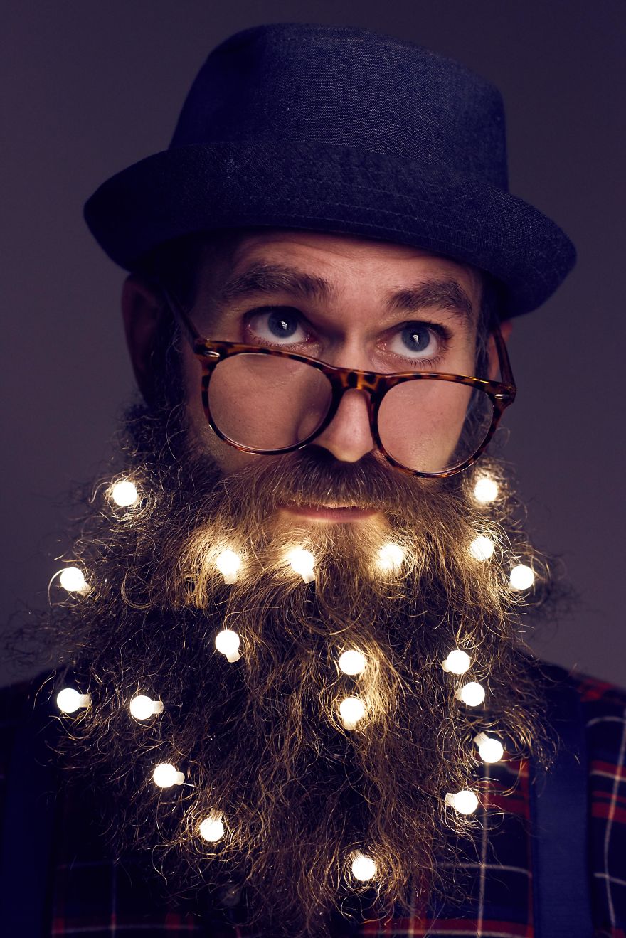 Estas luces navideñas convertirán tu barba en un árbol de Navidad | Bored  Panda