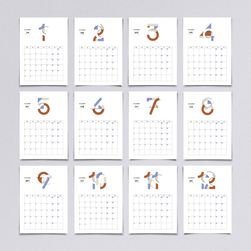 We Created Geometric 2017 Calendar To Refresh Your New Year With Style