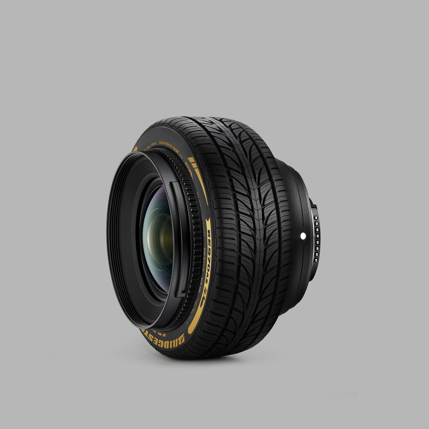Camera Lens + Tire