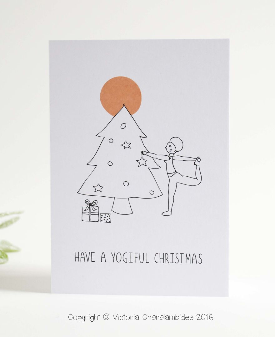 The Creaton Of Illustrated Yogi Christmas Cards After Travelling To Nepal
