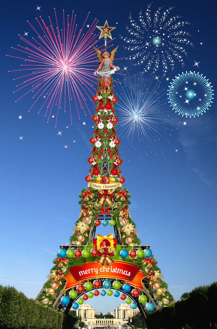 If Famous Landmarks Were Decorated For The Festive Holidays