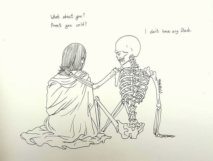 Death-Inspired Love Comics That I Create To Cope With My Depression