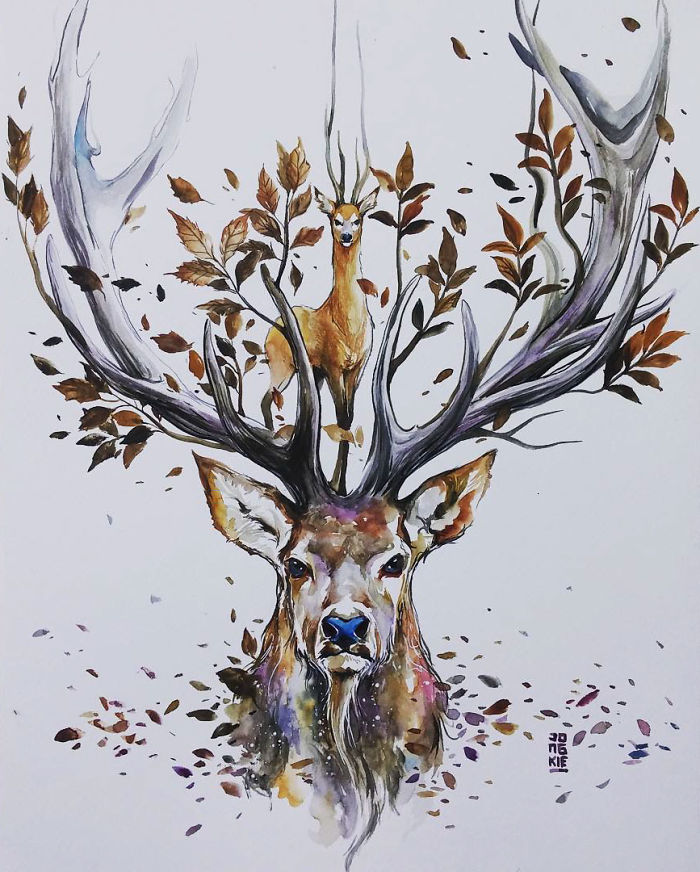 I Create Animal Spirits Trough Watercolor