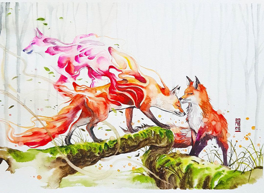 I Create Animal Spirits Trough Watercolor