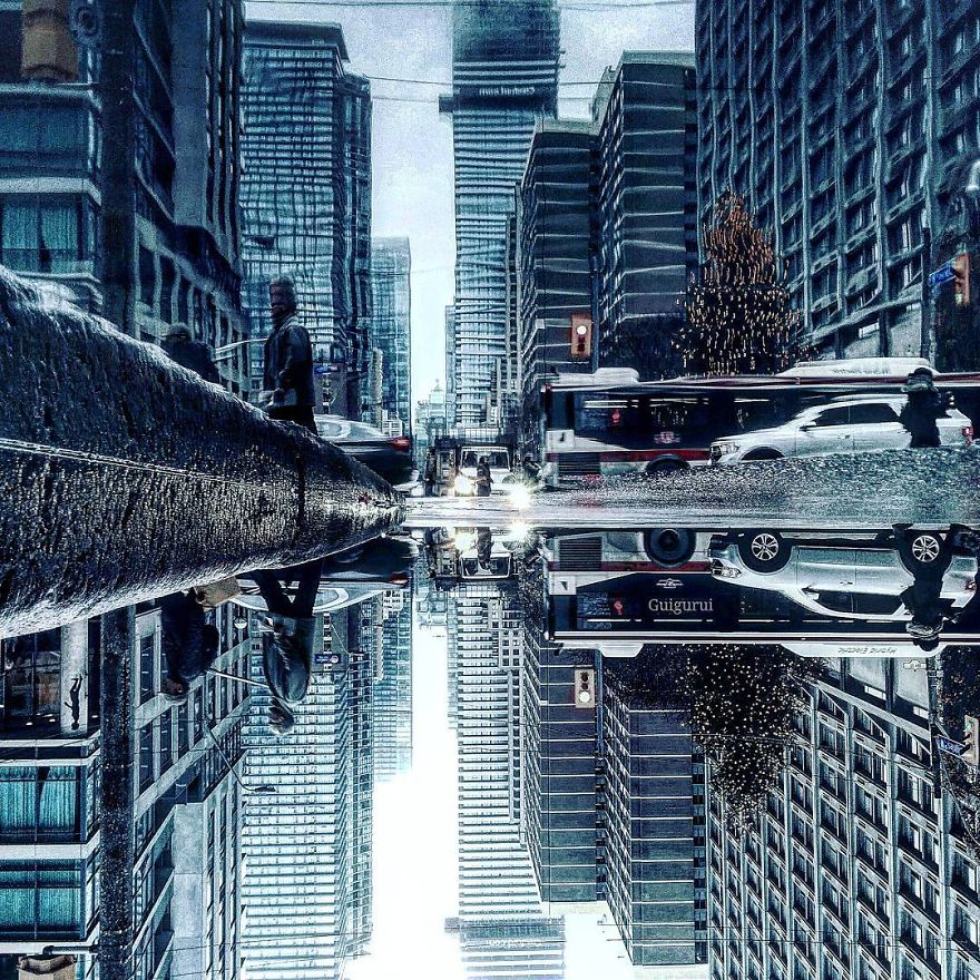 I Travel The World To Photograph The Parallel Worlds Of Puddles With My Smartphone