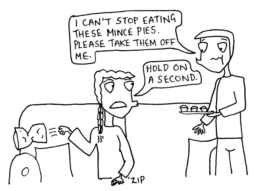 I Drew 8 Cartoons That Demonstrate Why It's Impossible To Stop Eating On Christmas Day