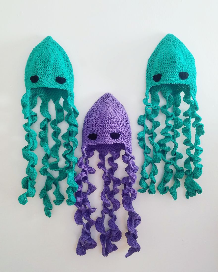 Adorable Handmade Squid Hats Perfect For The Under The Sea Lover