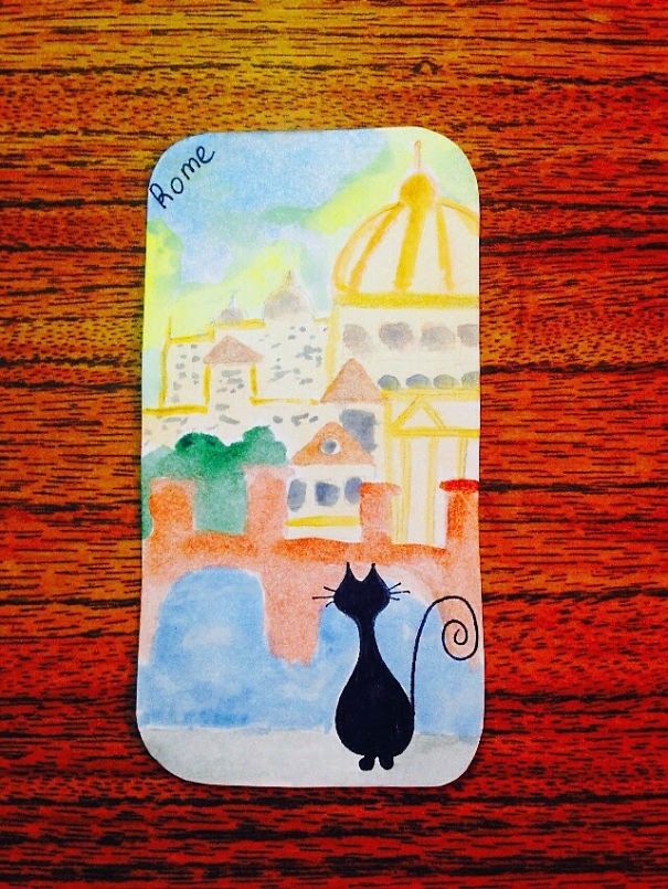 Traveling Cat (watercolor Illustrations)