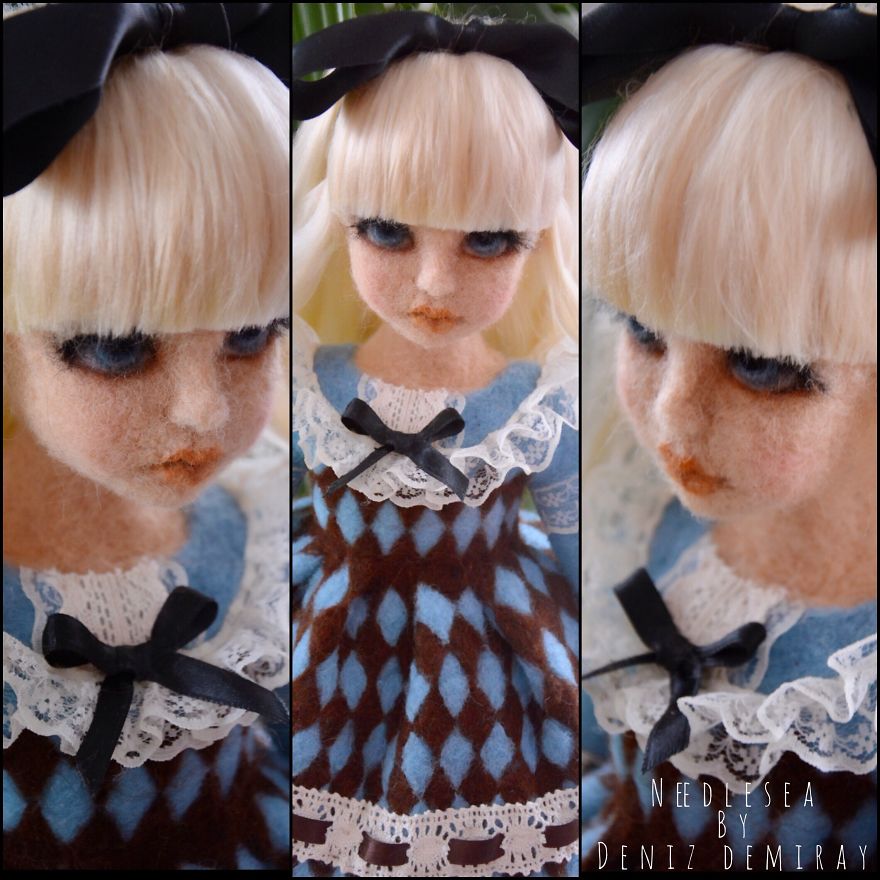 Needle Felted Art Doll, Alice In Wonderland