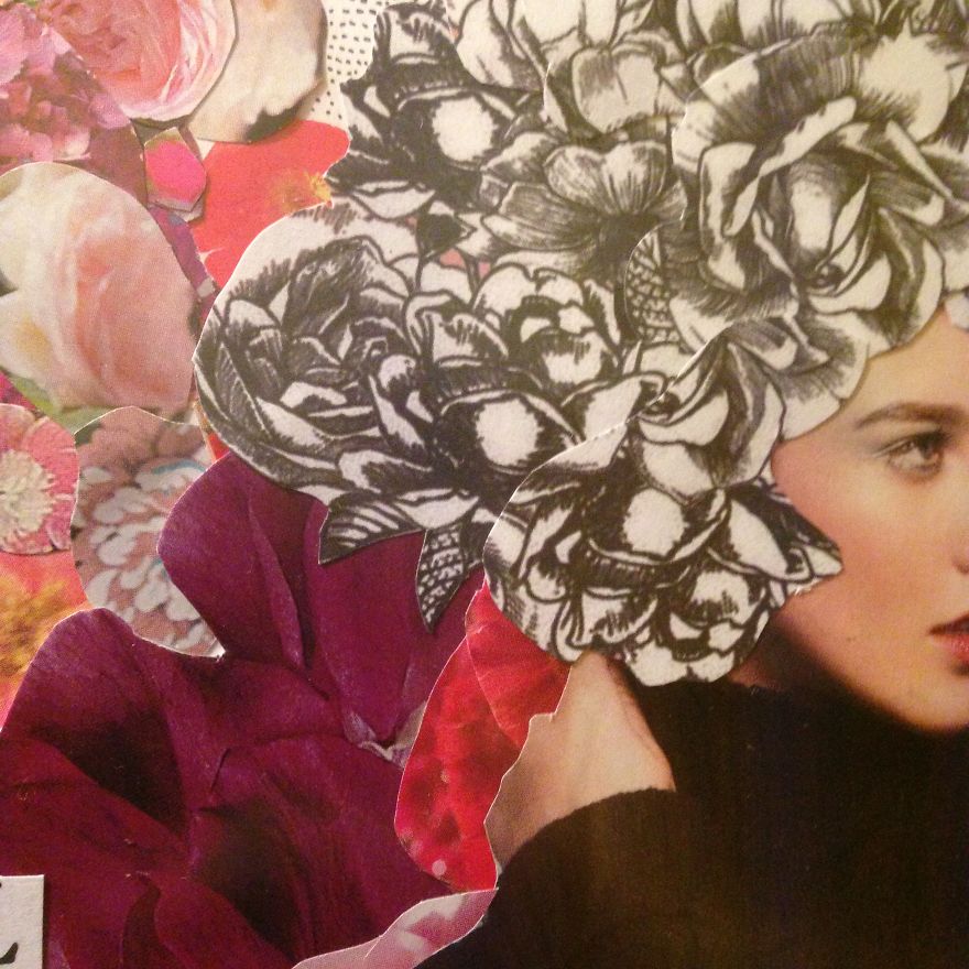 I Turn Old Magazine Clippings Into Colourful Collage Creations