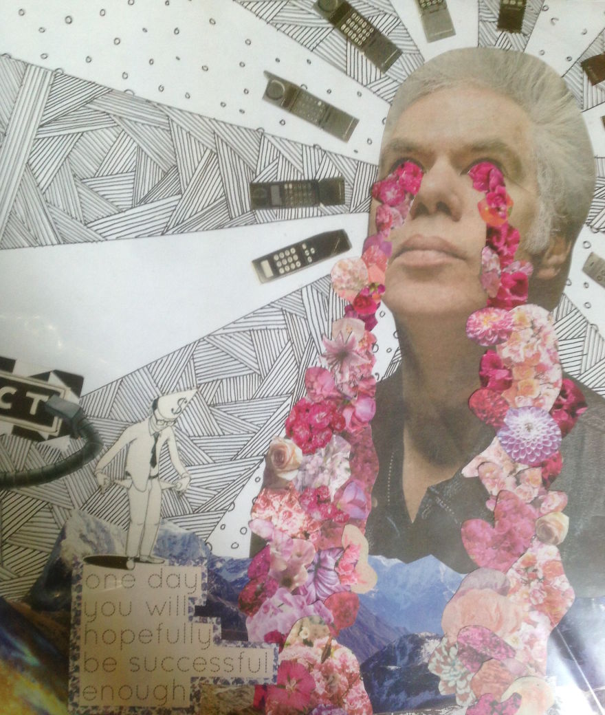 I Turn Old Magazine Clippings Into Colourful Collage Creations