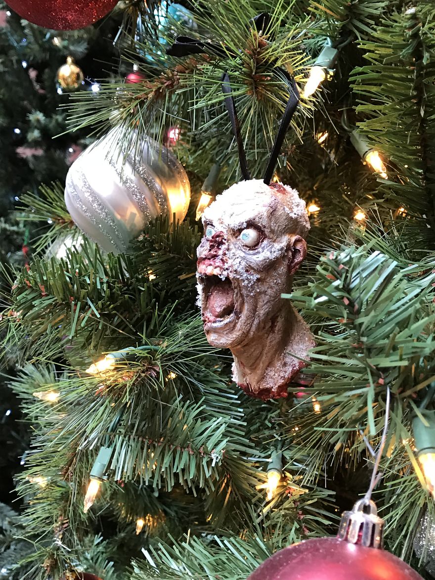 I Hand-Sculpt These Creepy Christmas Ornaments