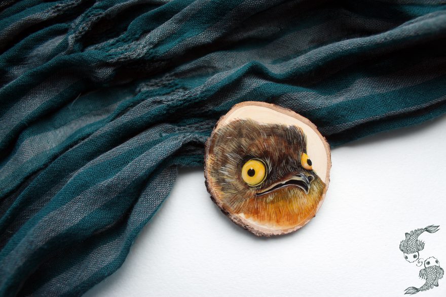 Fun Brooch With Painting