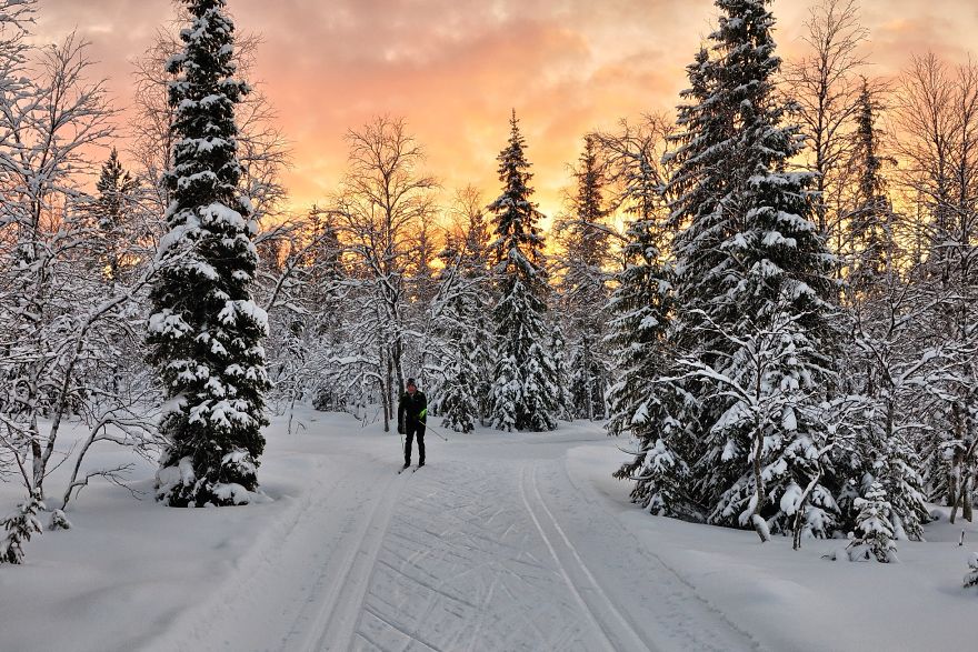 In Finland I Discovered A Colorful, Ambient Scenery For Cross-Country Skiing