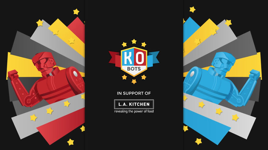 Friendly Vengeance Takes A Swing At Injustice With Rock 'em Sock 'em Robots In "Ko Bots" For L.a. Kitchen