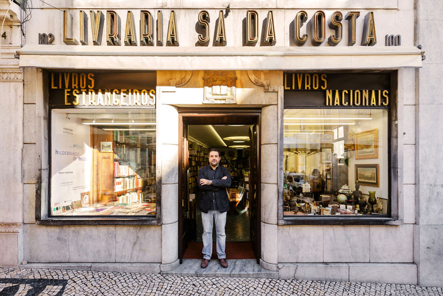 Manager Pedro Castro E Silva Poses In Front Of His Bookshop