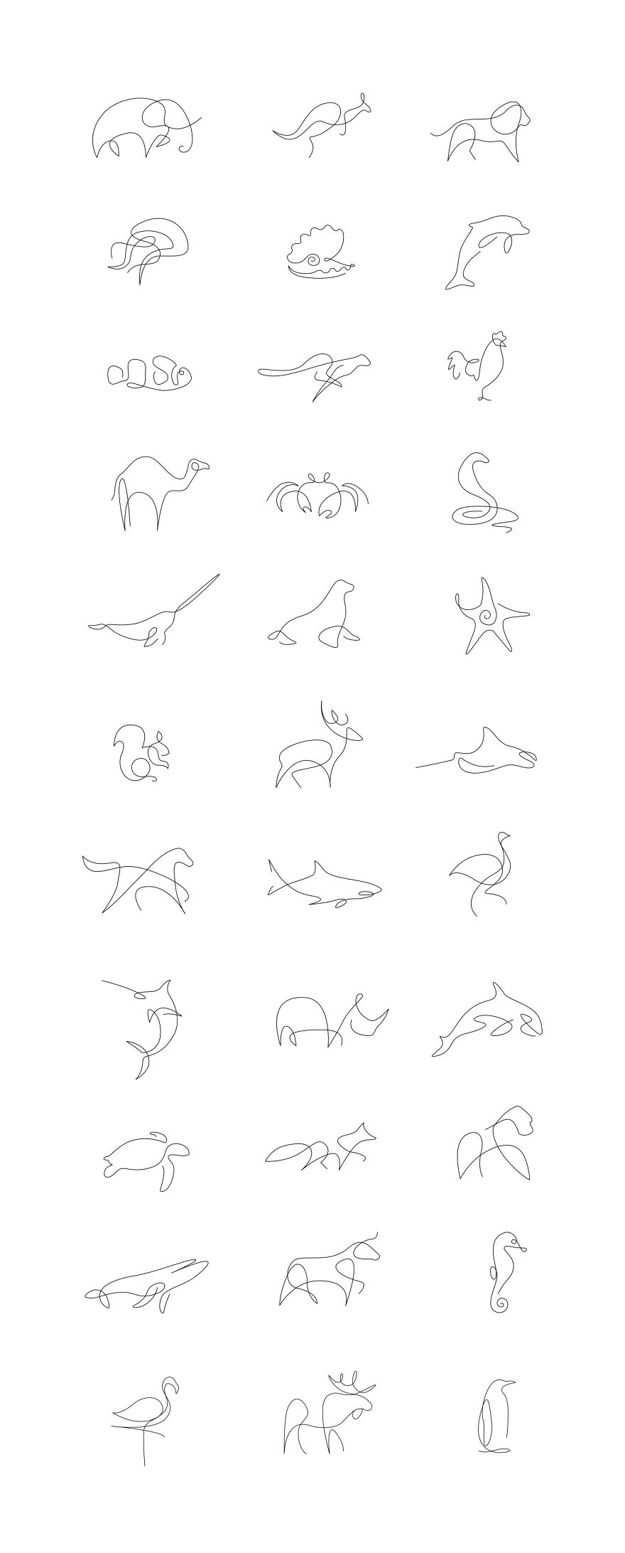 Minimalist One Line Animals By A French Artist Duo